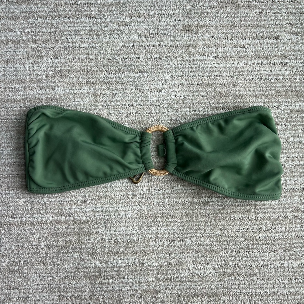Tori Praver Swimwear Green Bandeau Bikini Top